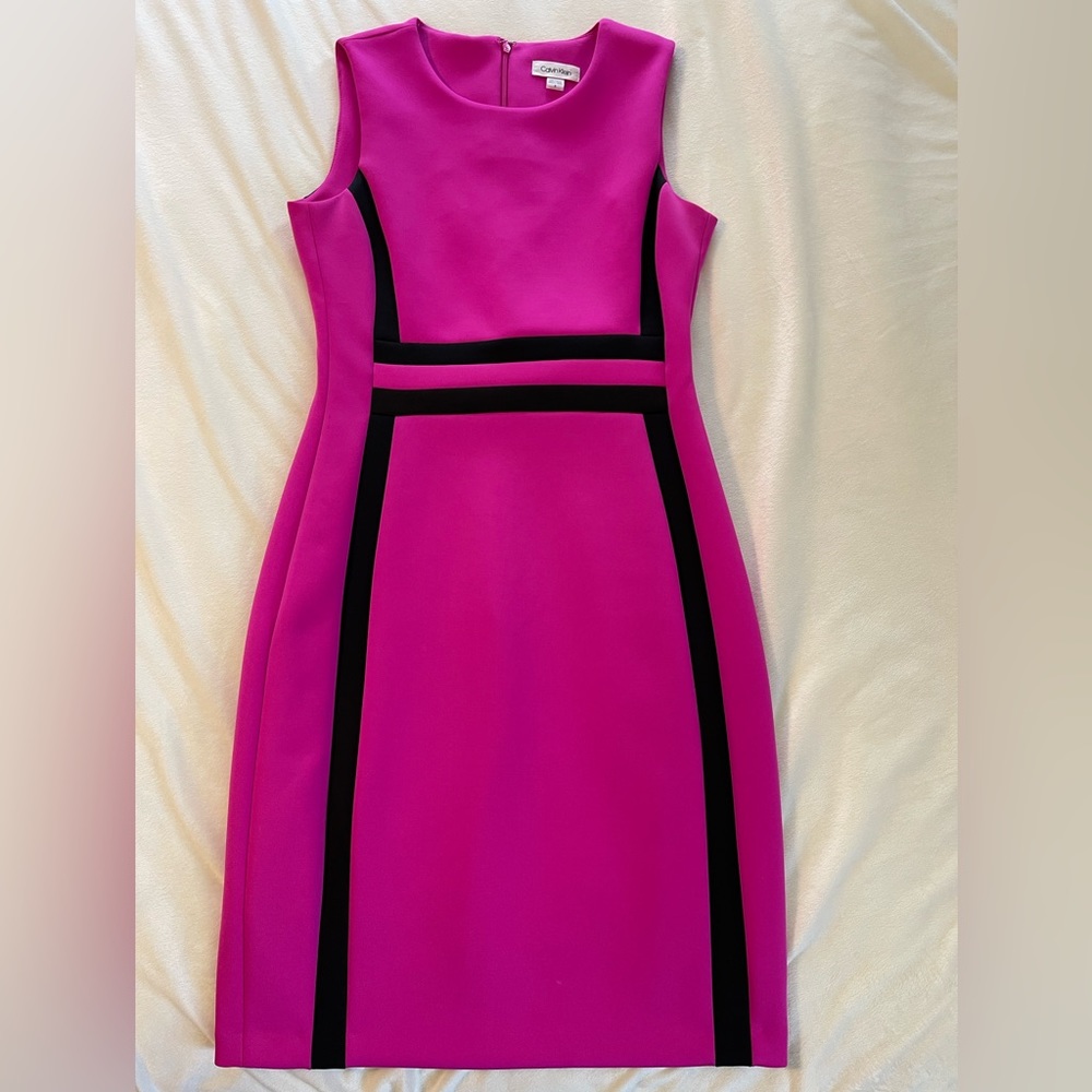 Calvin Klein sheath dress hot pink sz 8